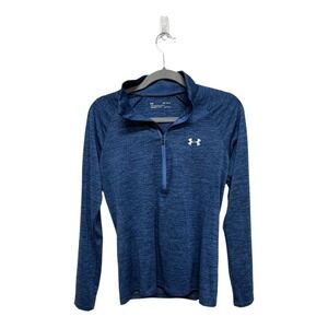 Under Armour Tech Textured Half Zip long-sleeve t-shirt in blue size medium